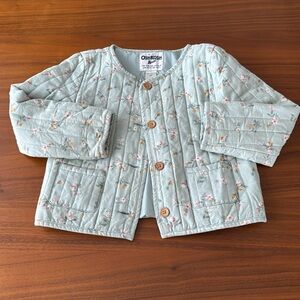 Oshkosh B'gosh quilted floral green jacket 5t